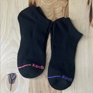 Reebok Black Ankle Socks with Pink and Purple Accents